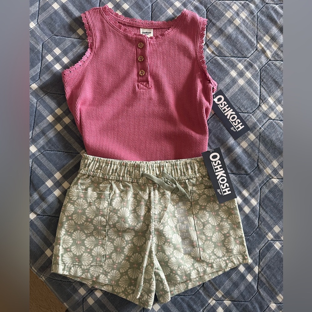 Pink Sleeveless Top with Floral Pants